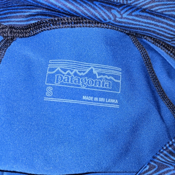 Patagonia Women’s Centered Tights Terrace Fields Bayou Blue Size Small - Picture 8 of 8